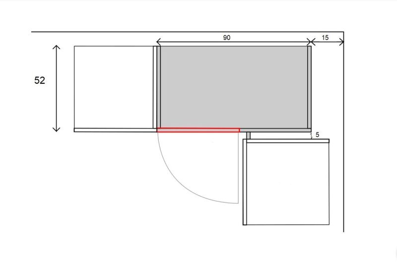 Spodní skříňka rohová MODERNA 105 ND 1F BB