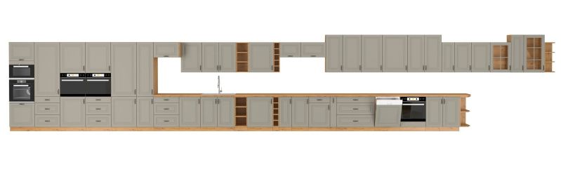 Vysoká skříň na lednici STILLO SVĚTLE ŠEDÁ / ARTISAN 60 LO-210 2F