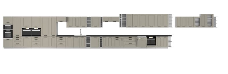 Kuchyňská linka LUNNA SVĚTLE ŠEDÁ  / BÍLÁ