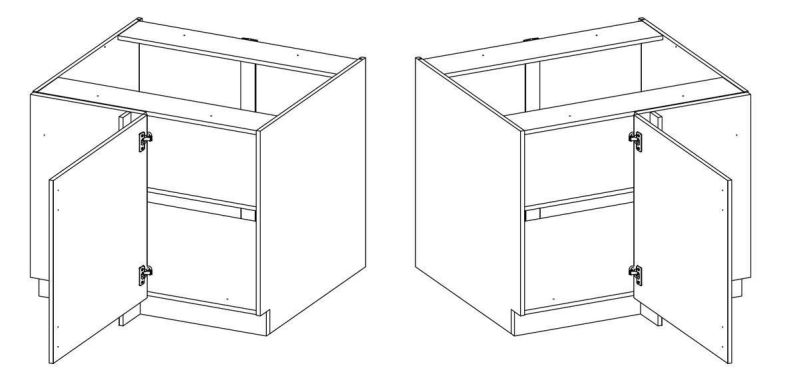 Spodní skříňka rohová ARTTISAN BÍLÁ 105 ND 1F BB