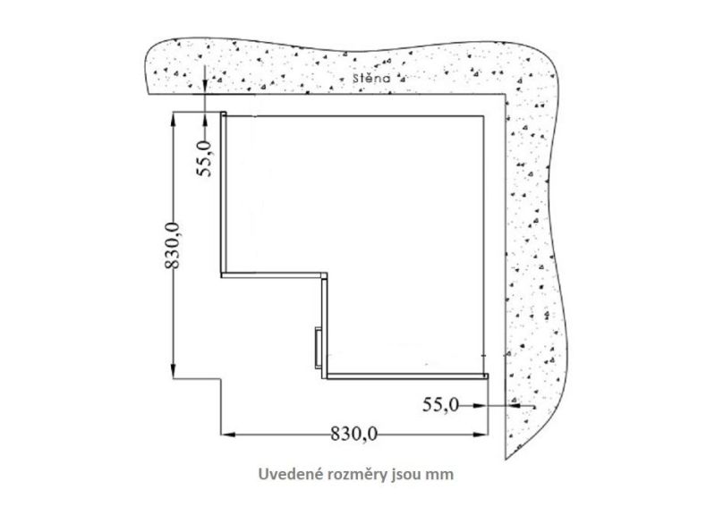 Spodní skříňka rohová CARMEN 89/89 ND 1F BB